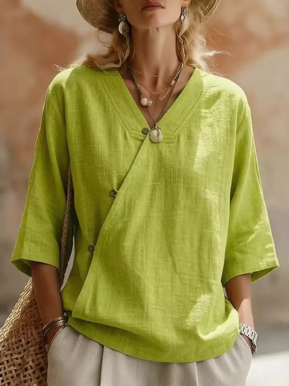 Surplice 3/4 Sleeve Blouse, image 3