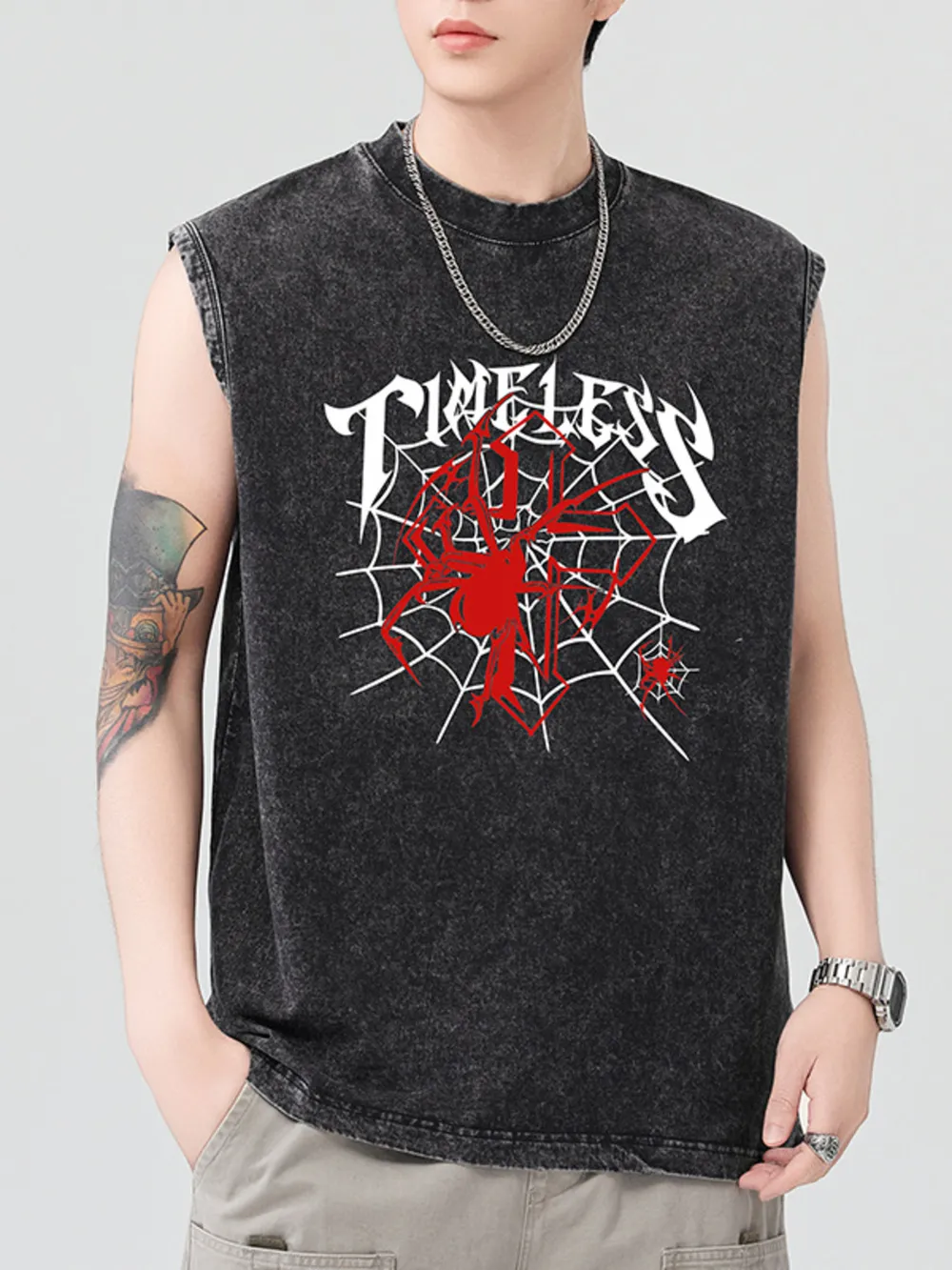 Men's Spider Round Neck Tank, image 4