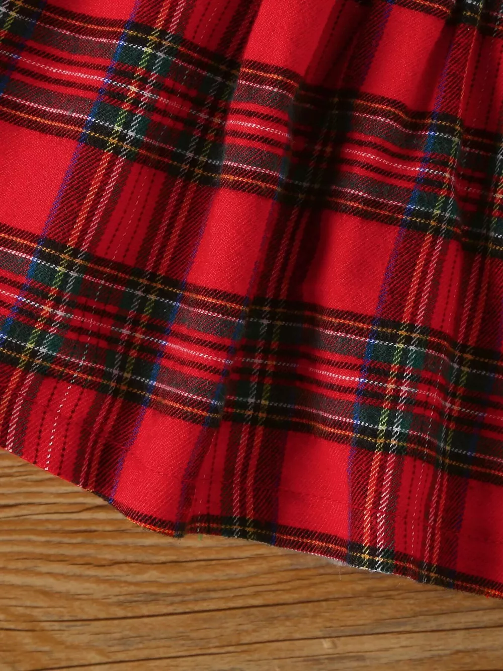 Children's First Christmas Bodysuit and Plaid Dress Outfit Set with Headband, image 6