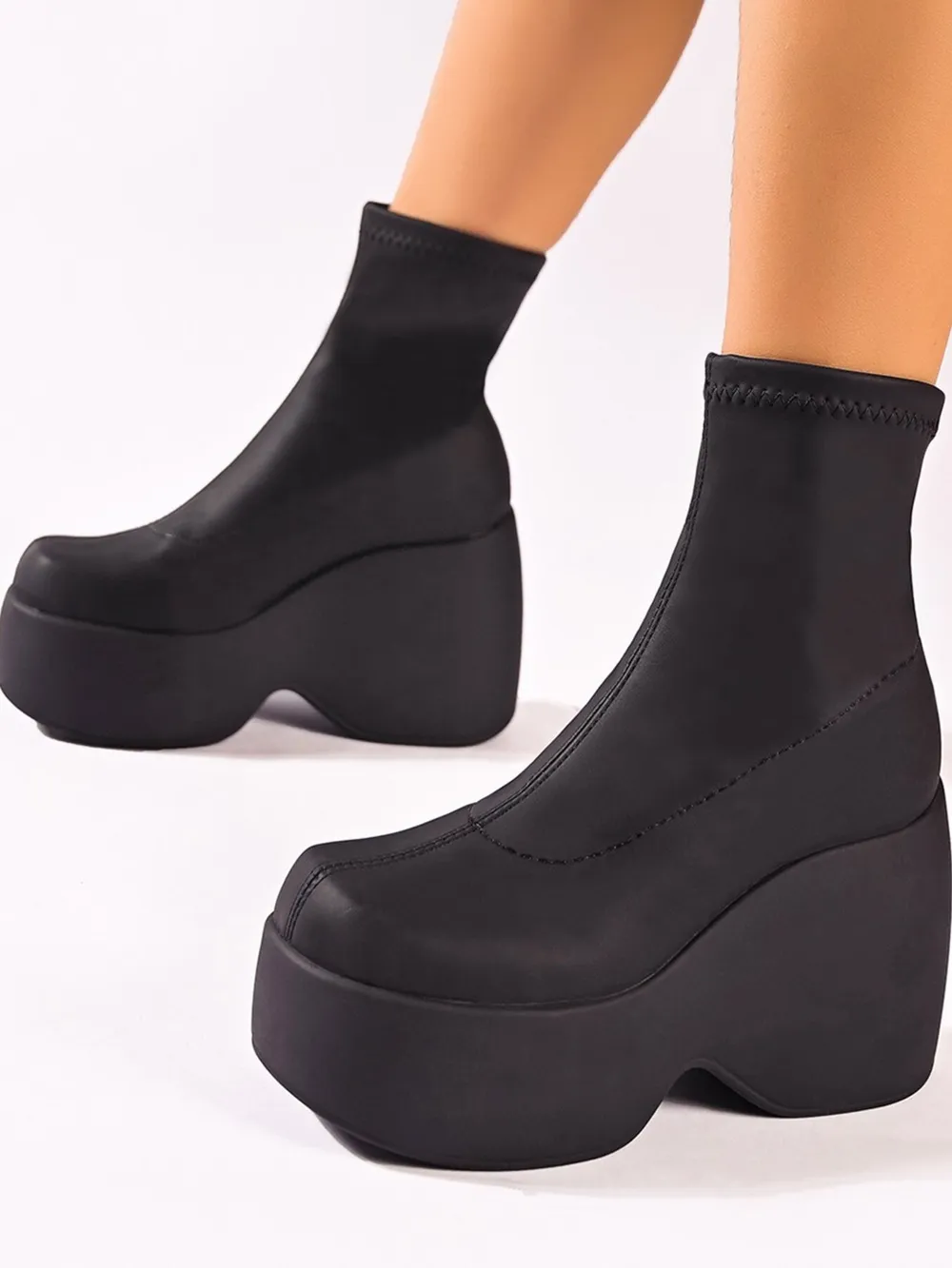 Chunky Platform Wedge Boots, image 3
