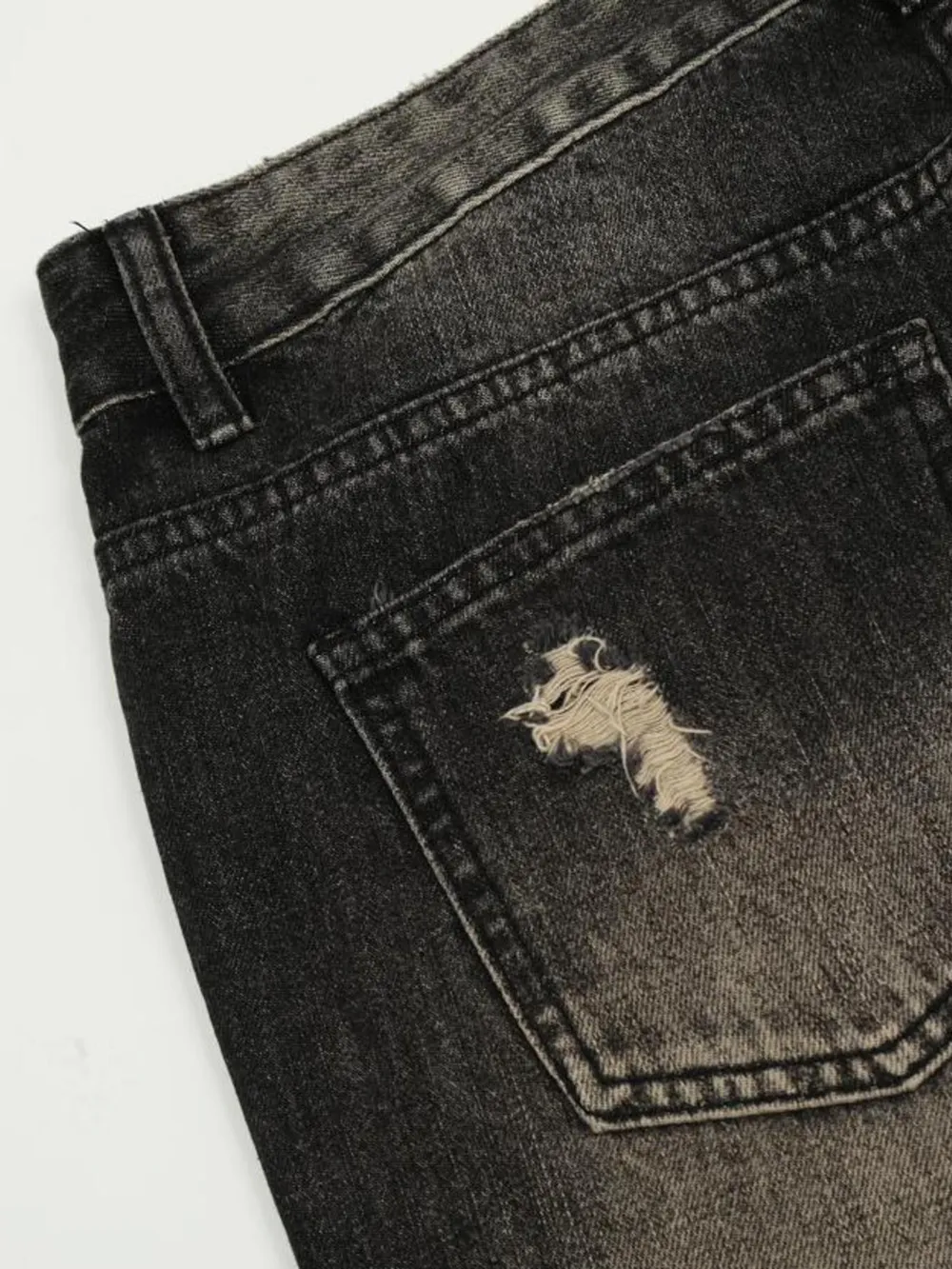 Men's Distressed Cat's Whisker Washed Bootcut Jeans, image 8