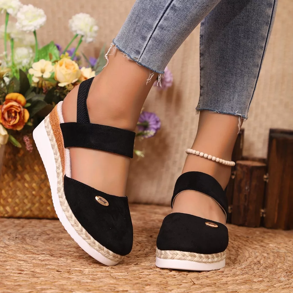 Espadrille Wedge Sandals with Ankle Strap, image 5