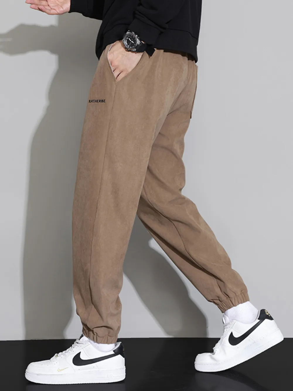 Men's Plus Size Drawstring Joggers with Side Pockets, image 5