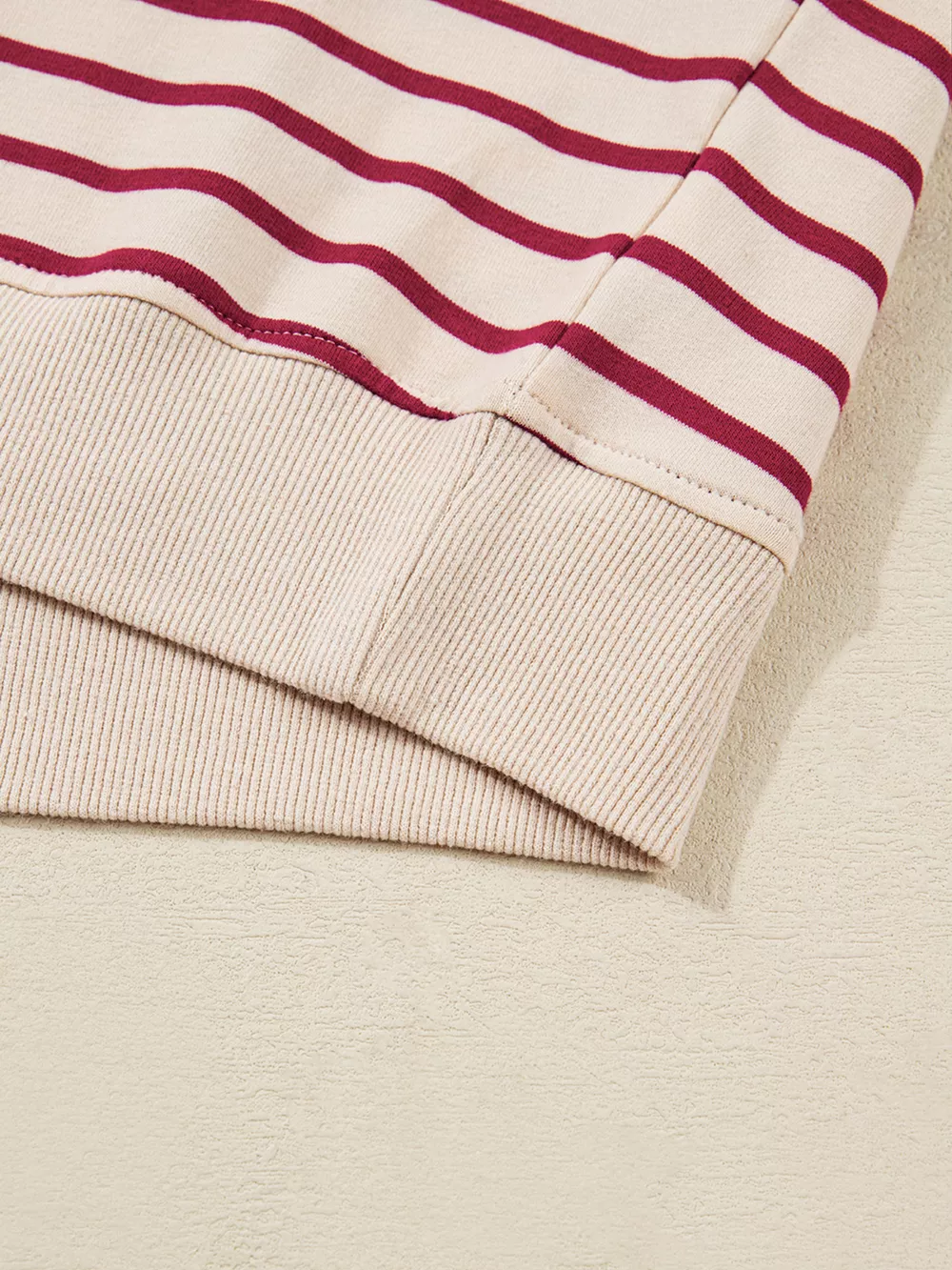 tripe Cropped Collared Drop Shoulder Pullover and Bubble Mini Skirt Set, image 11