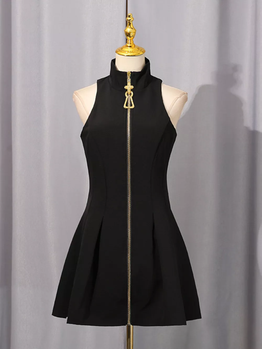 Zip Up Sleeveless Mini Dress, image 4