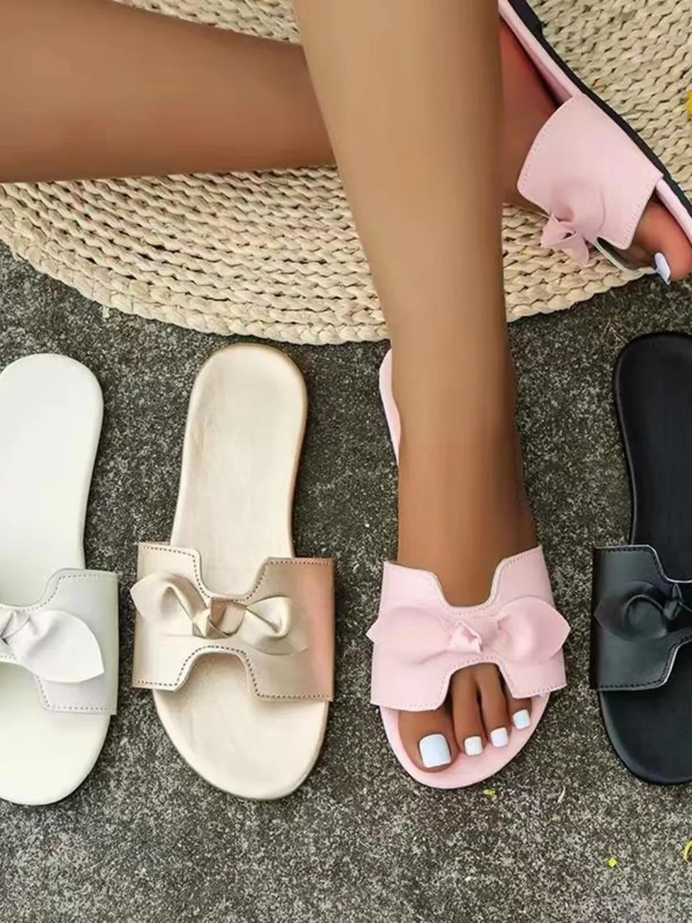Bow Detail Flat Sandals, image 2