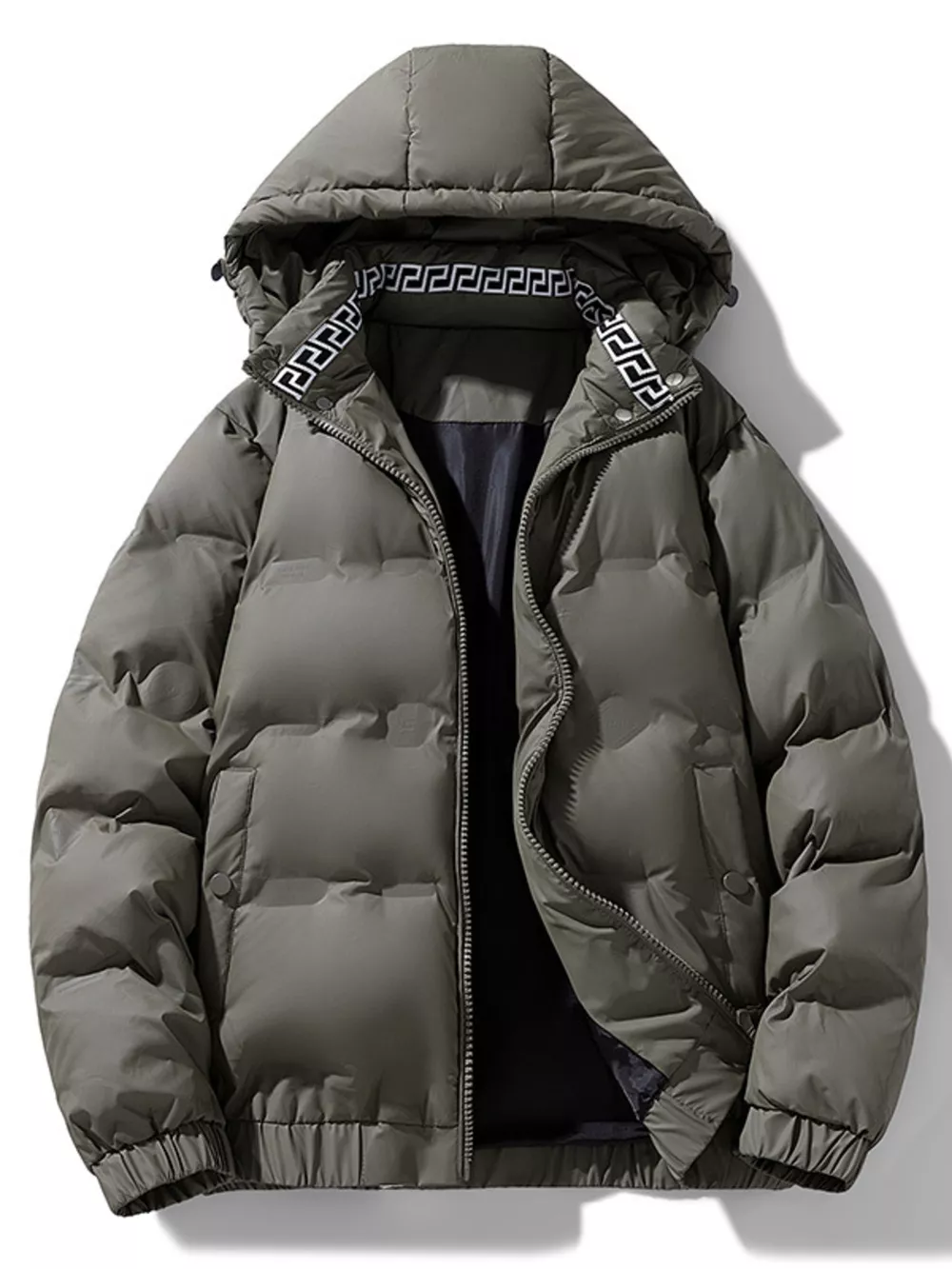 Men's Plus Size Hooded Padded Winter Coat, image 2