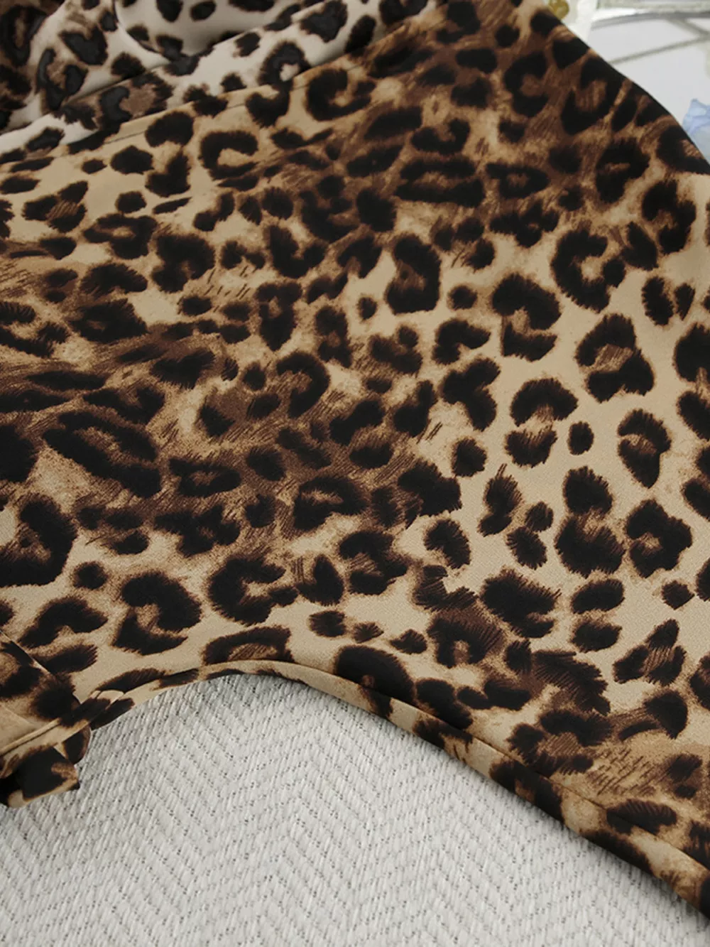 Leopard Cardigan and Wide Leg Pants Lounge Set, image 9