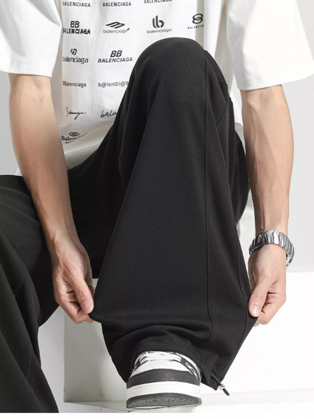 Men's Plus Size Loose Fit Drawstring Pants, image 5