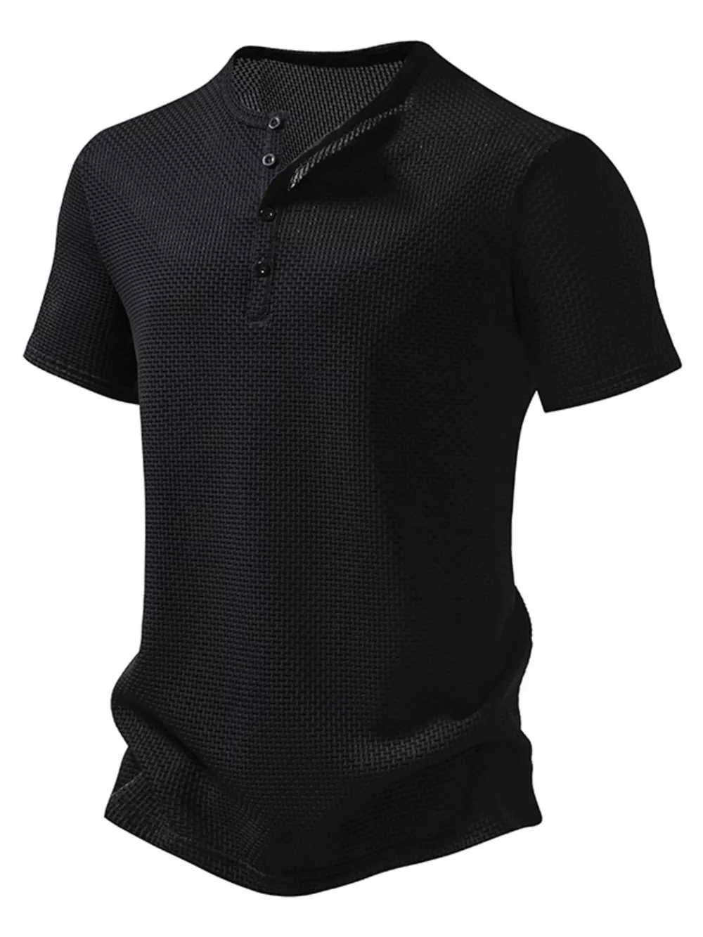 Men's Textured Henley Button Detail T-Shirt, image 10