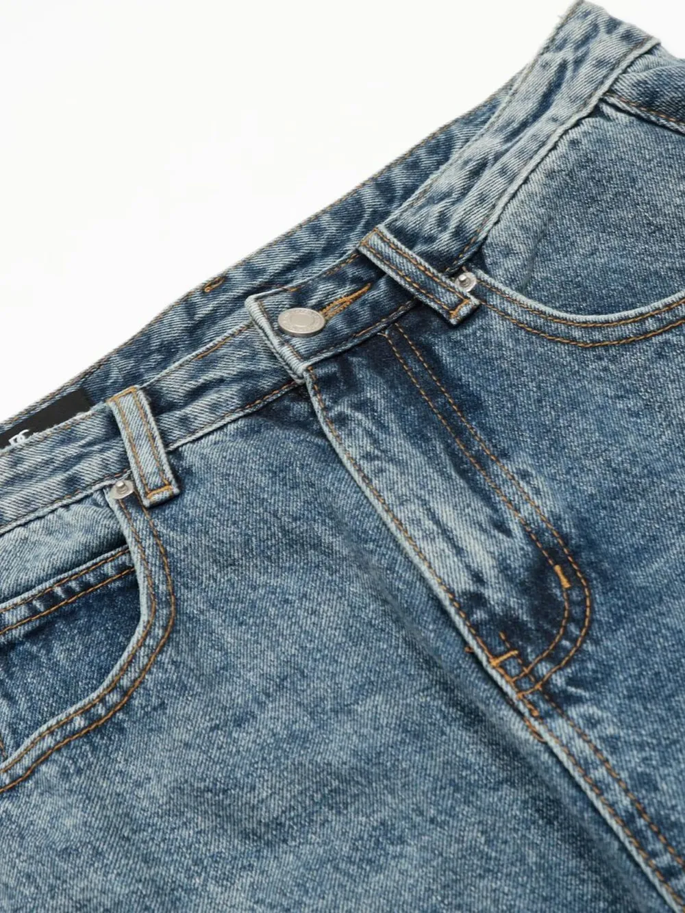Men's Washed Wide-Leg Denim Shorts, image 6