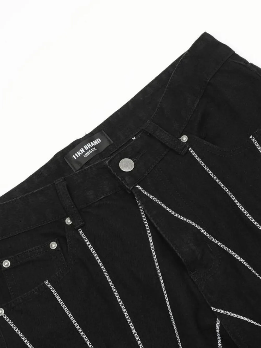 Men's Spider Web Embroidered Flared Jeans, image 10