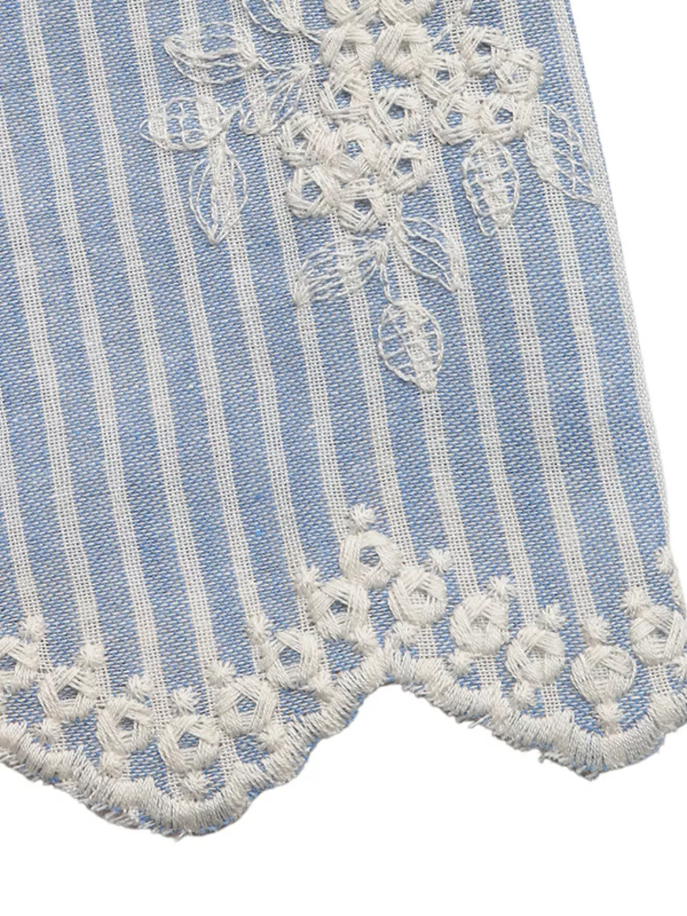 Striped Embroidered Ruffle Sleeve Blouse, image 7