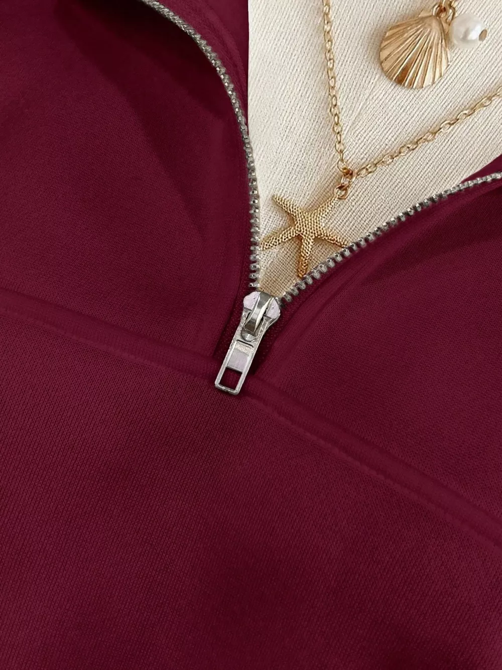 Quarter-Zip Dropped Shoulder Sweatshirt, image 14