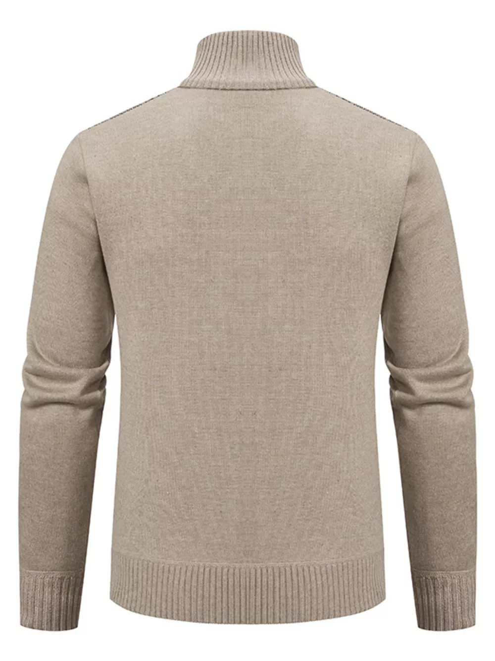 Men's Plus Size Stand-Collar Full-Zip Cable Knit Cardigan, image 3
