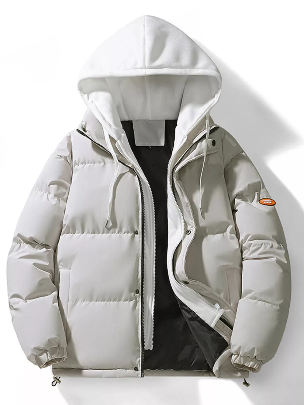 Men's Plus Size Hooded Padded Puffer Jacket, image 4