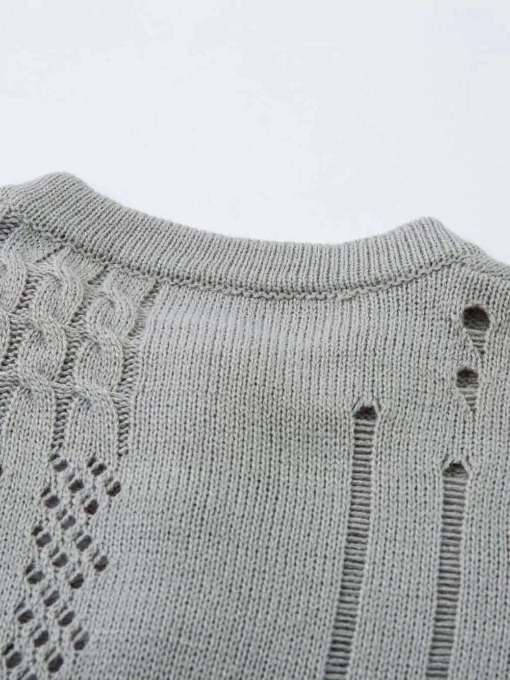 Men's Openwork Button Detail Knit Henley T-Shirt, image 15