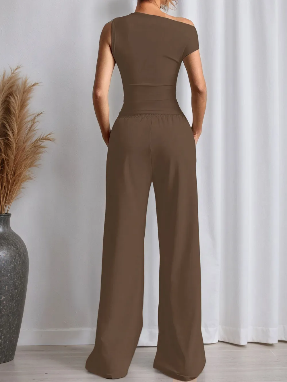 Single Shoulder Top and Pants Set, image 6