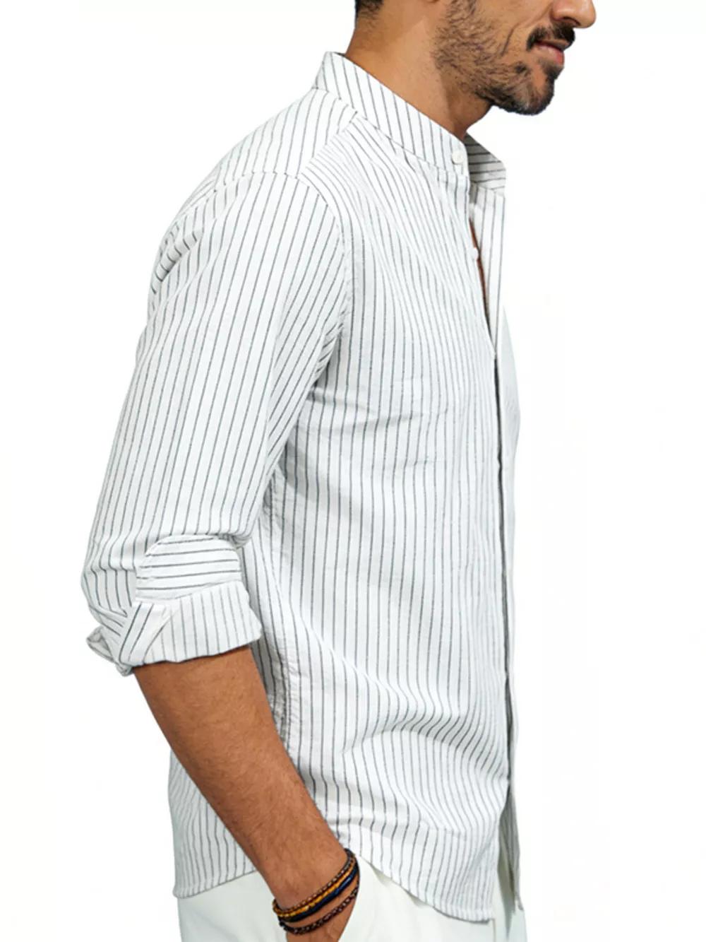 Men's Full Size Striped Long Sleeve Shirt Plus Size, image 14
