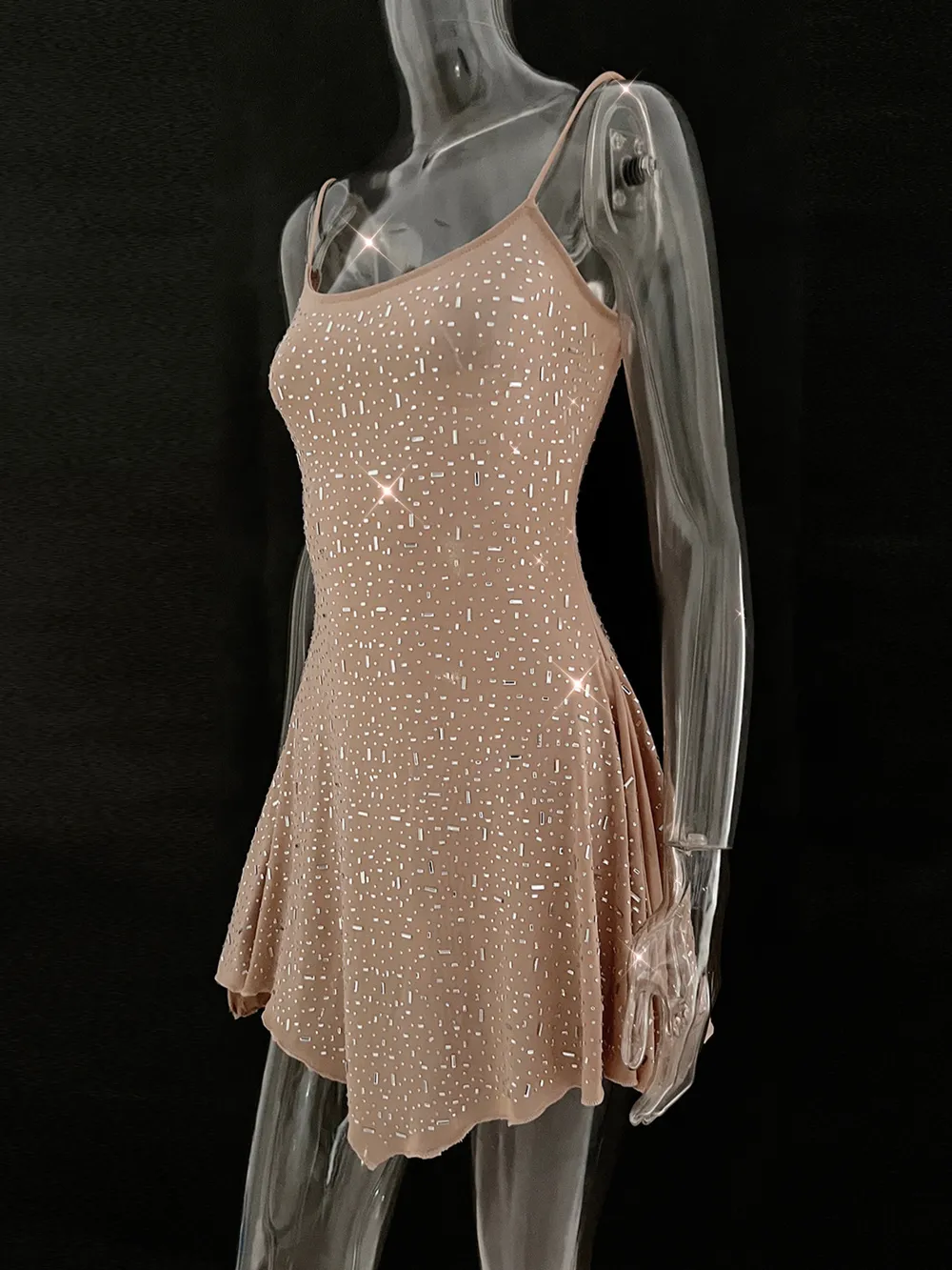 Rhinestone Decor Mini Cami Dress, image 34