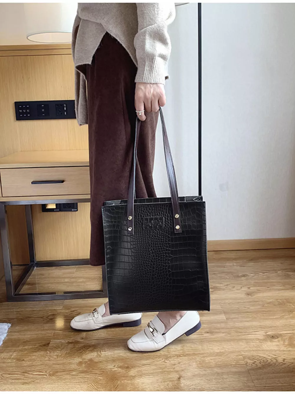 Leather Tote Shoulder Bag