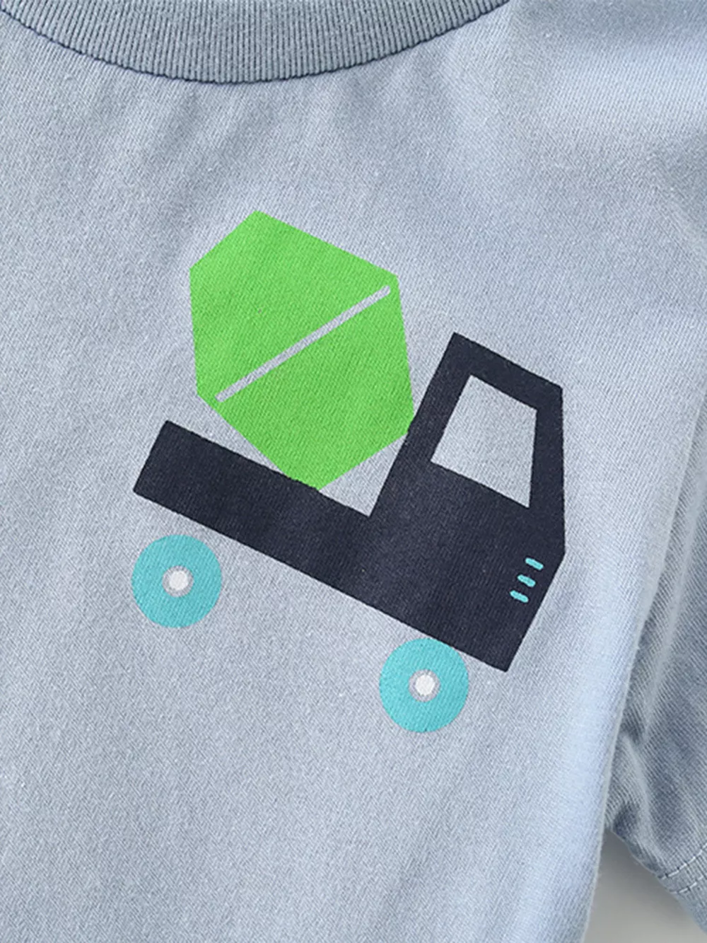 Children's Cartoon Truck Graphic Short Sleeve T-Shirt, image 4
