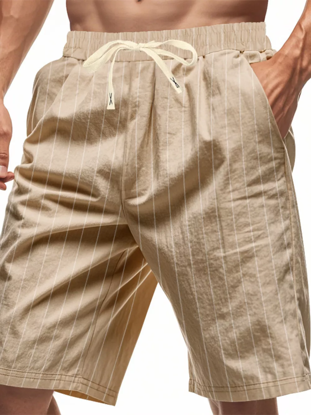 Men's Full Size Striped Drawstring Casual Shorts Plus Size, image 17
