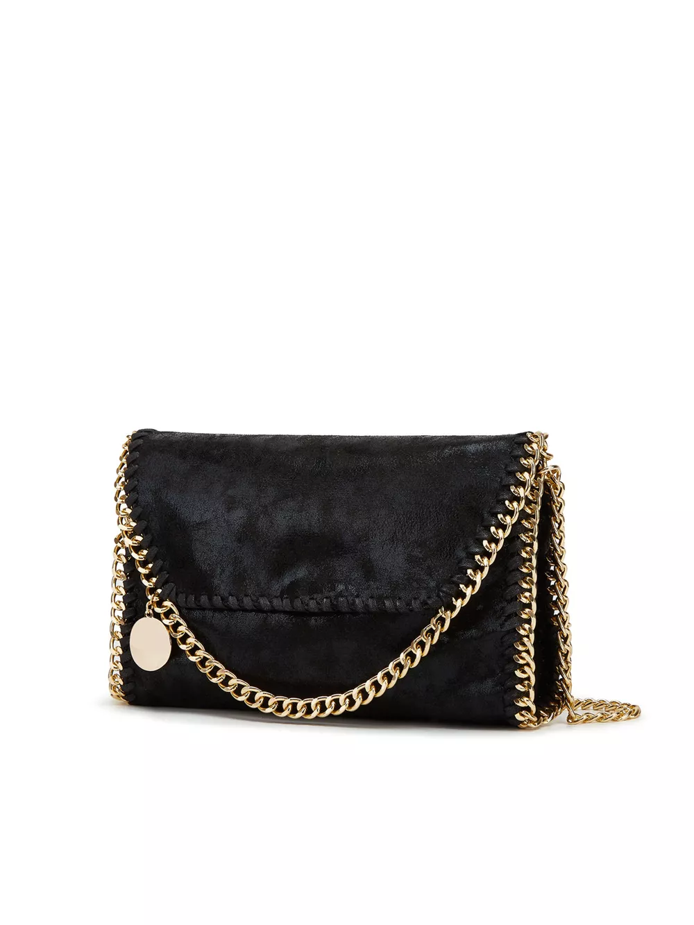 PU Leather Crossbody Bag with Gold-Tone Chain Trim, image 3