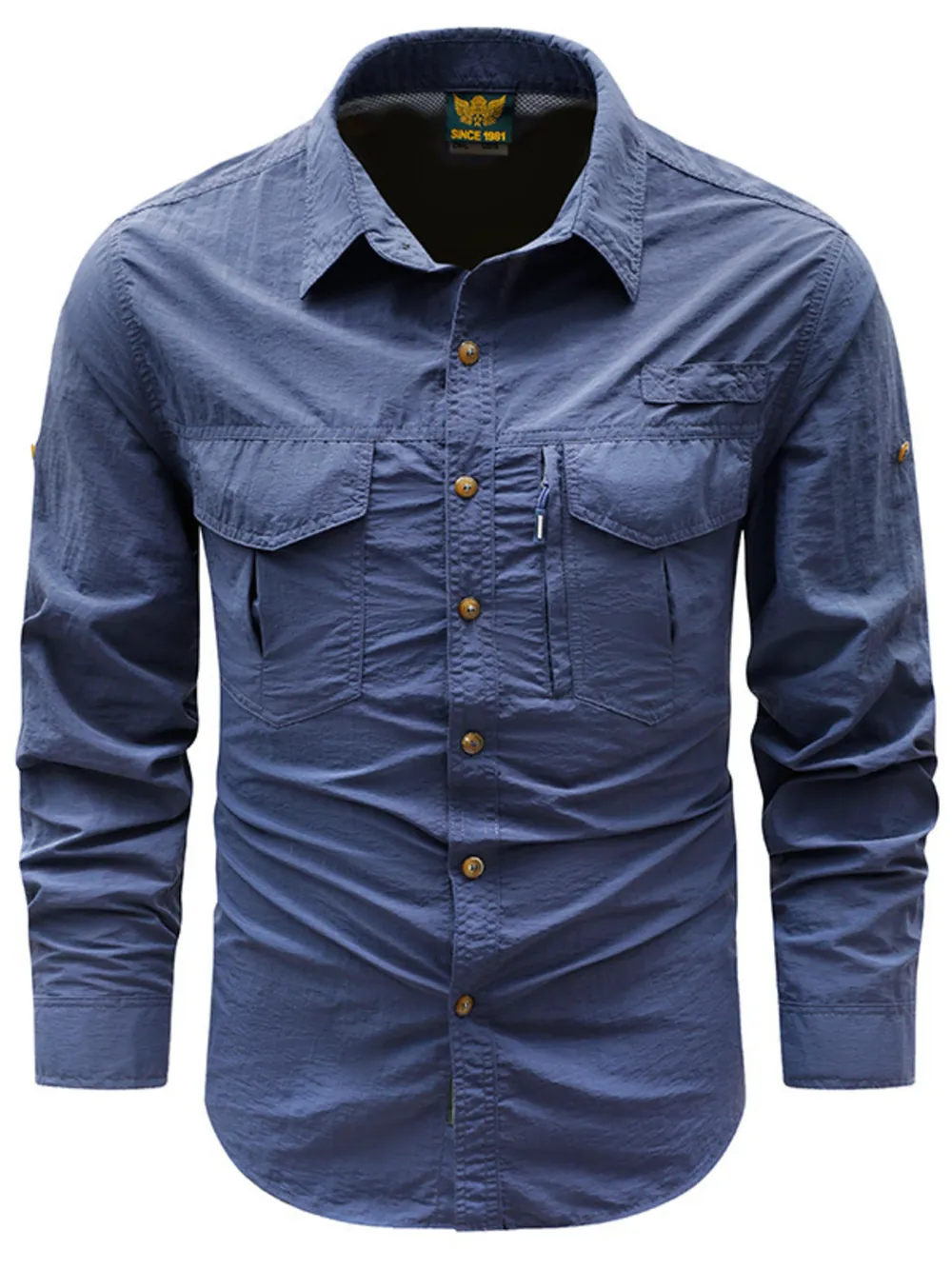 Men's Plus Size Button Up Long Sleeve Shirt, image 2