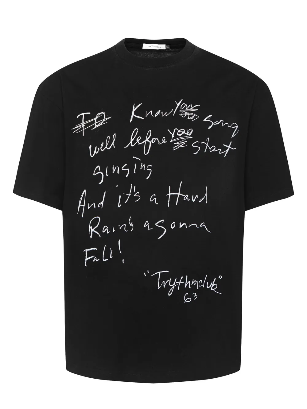 Men's Oversized Handwritten Round Neck T-Shirt