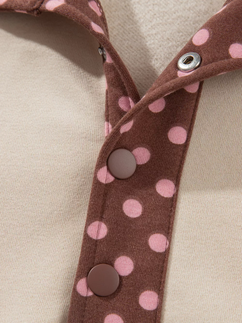 Polka Dot Contrast Baggy Pullover and Elastic Waist Shorts 2pcs Set, image 7