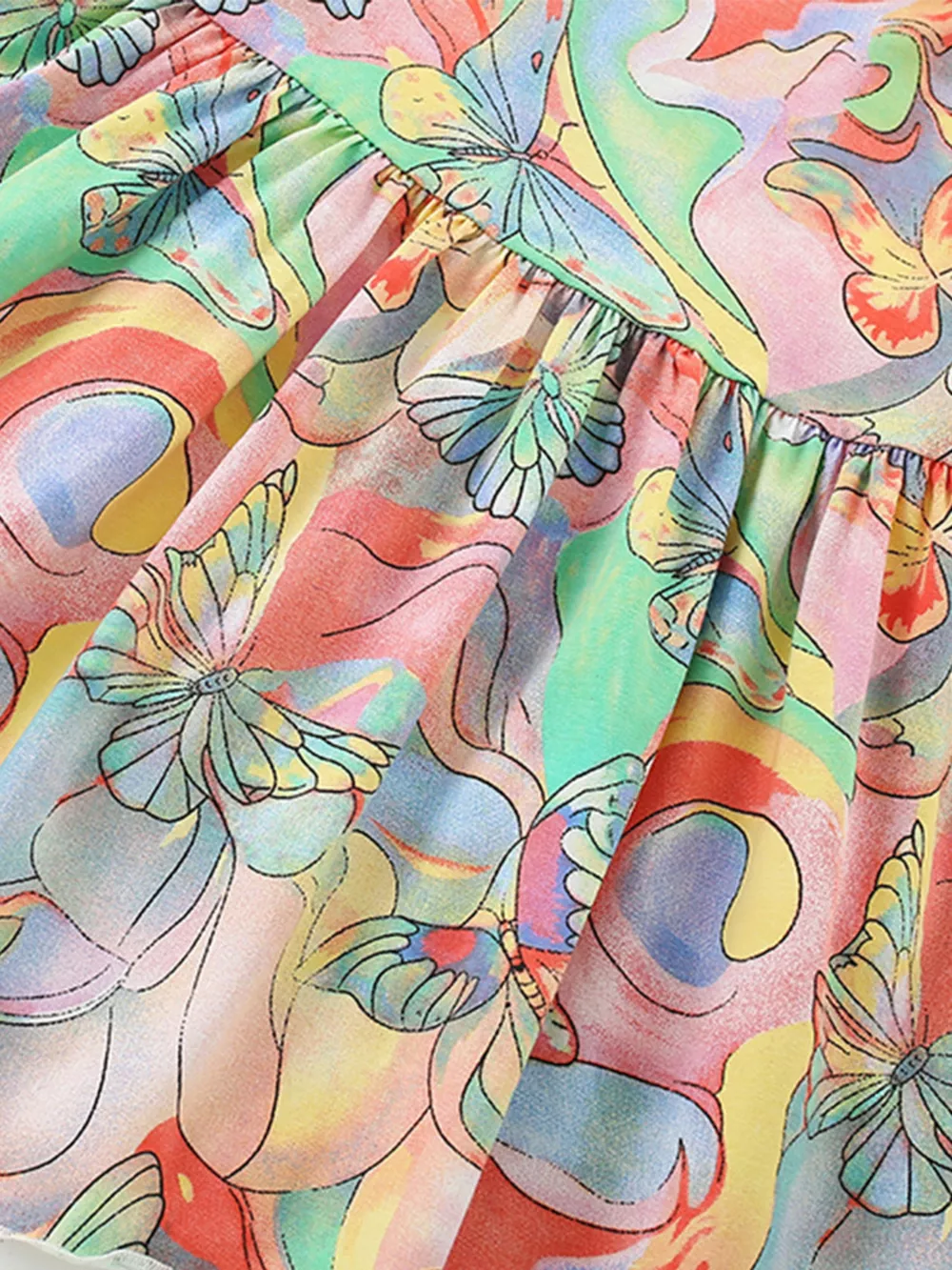 Children's Butterfly Print Short Sleeve Dress, image 5