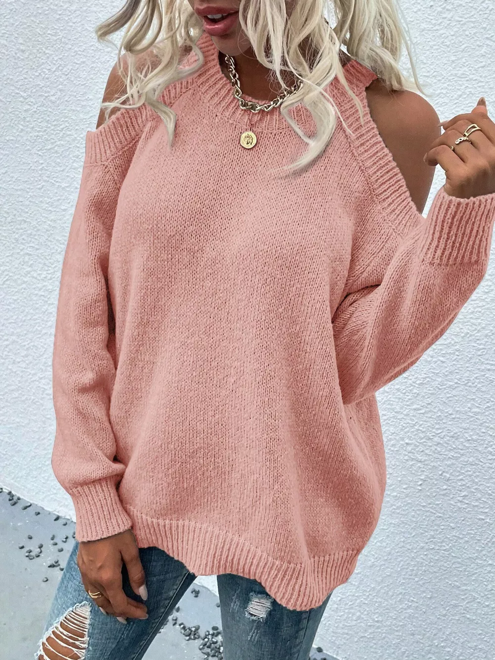 Cold Shoulder Knit Sweater, image 5