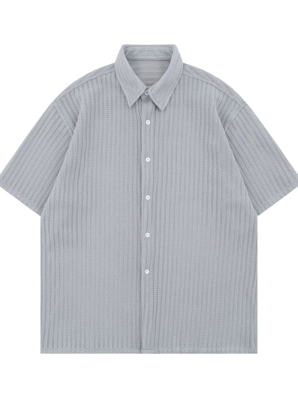 Men's Oversized Short Sleeve Textured Shirt, image 2