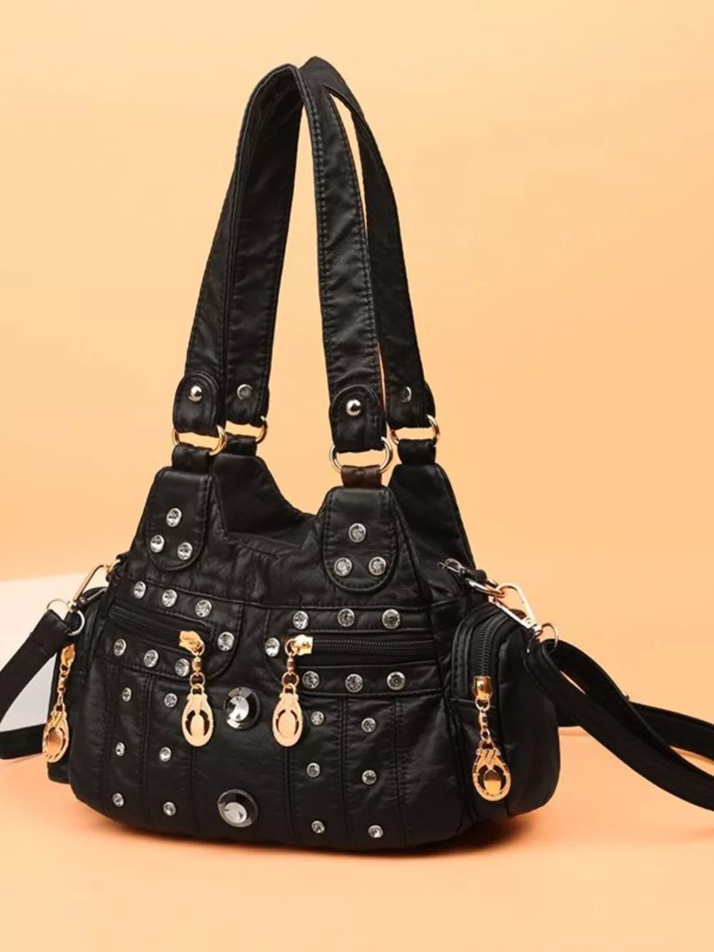 Rivet Decor Multifunctional Crossbody Bag, image 3