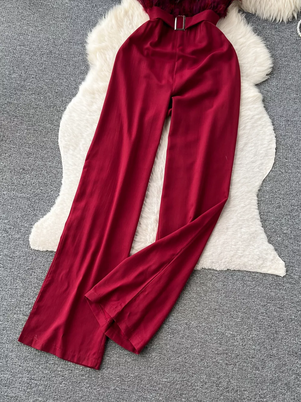 Feather Trim Strapless Wide Leg Jumpsuit, image 7
