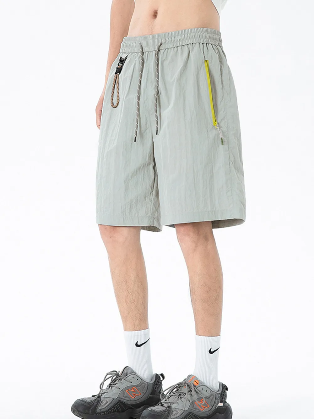 Men's Lightweight Drawstring Shorts with Zipper Pockets, image 13