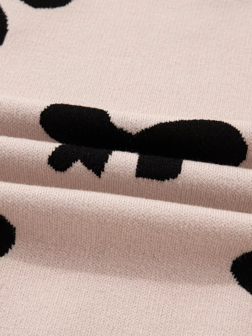 Pearl Embellished Bow Pattern Loose Sweater, image 11