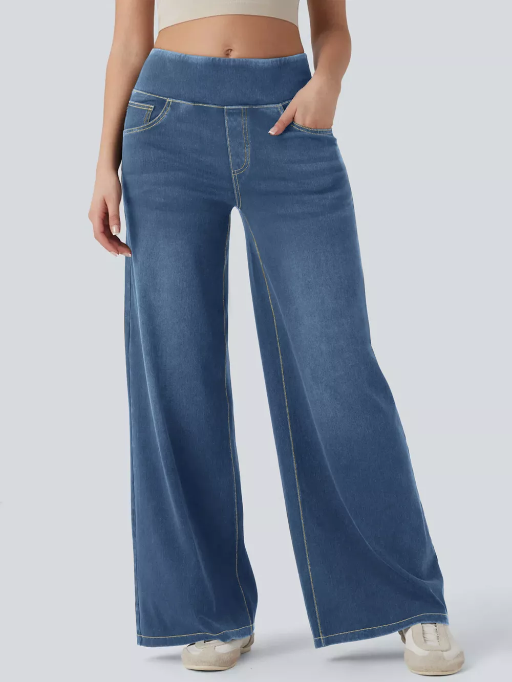 High-Waisted Wide Leg Jeans, image 4
