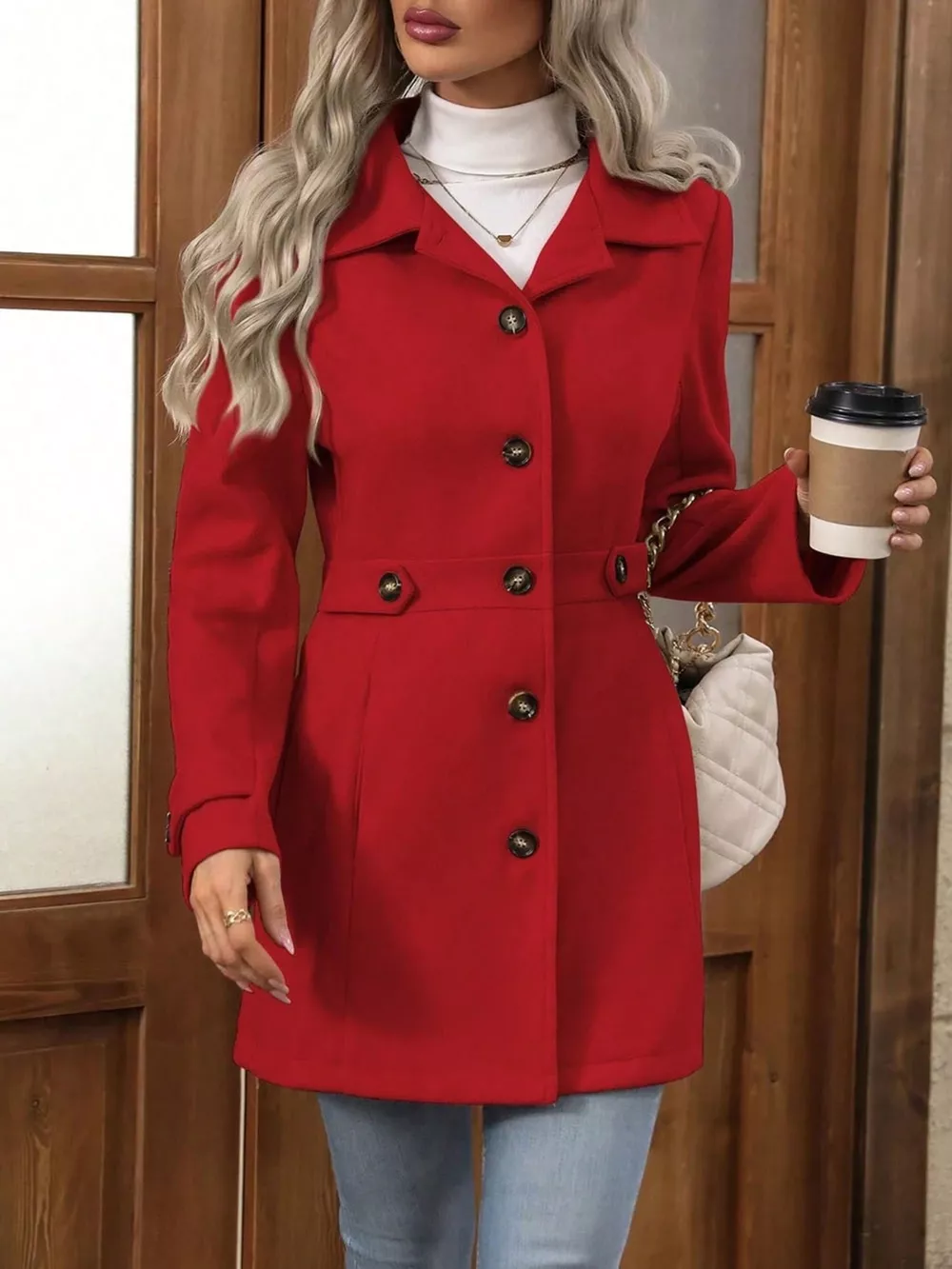 Single-Breasted Long Sleeve Coat, image 11