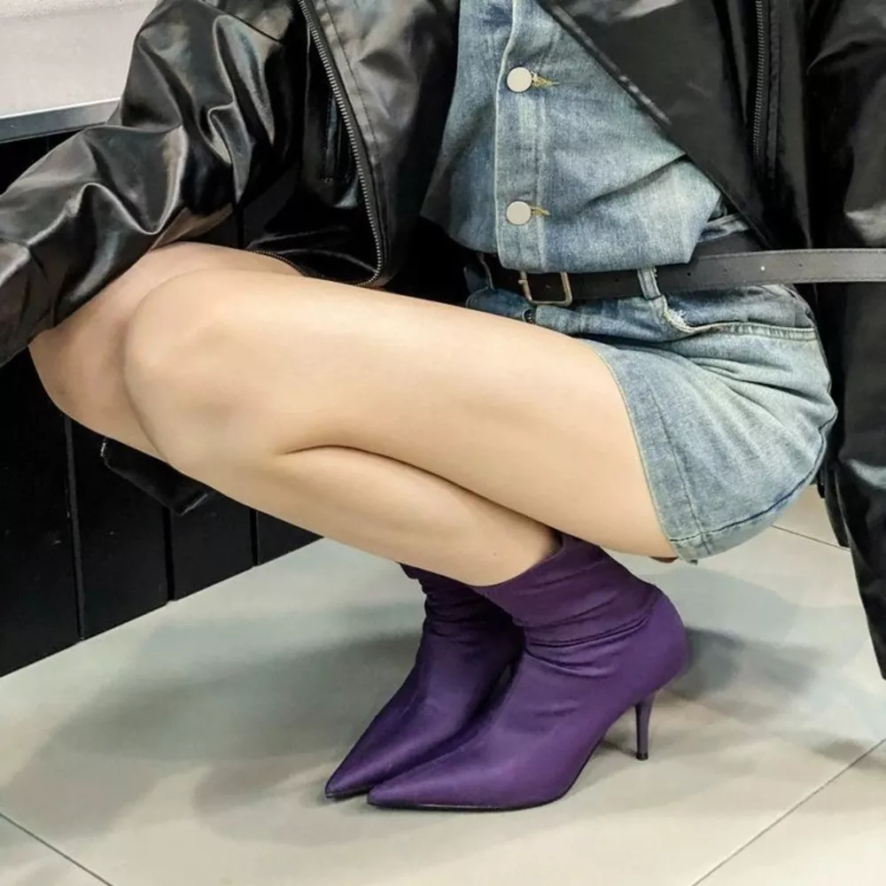 Point Toe Mid Heel Boots, image 9