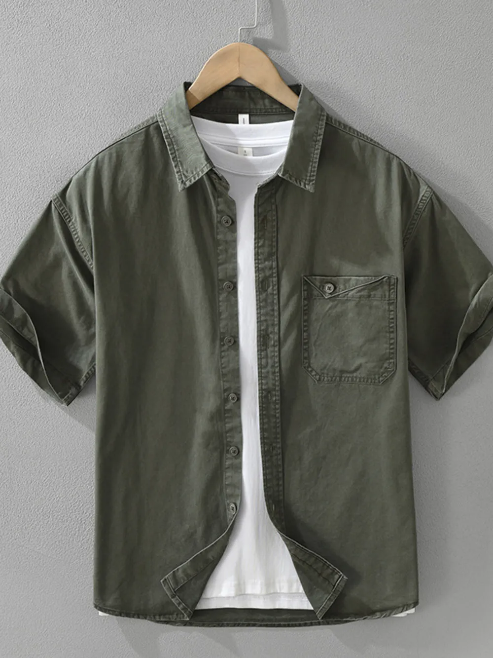 Men's Plus Size Button Up Short Sleeve Shirt, image 5