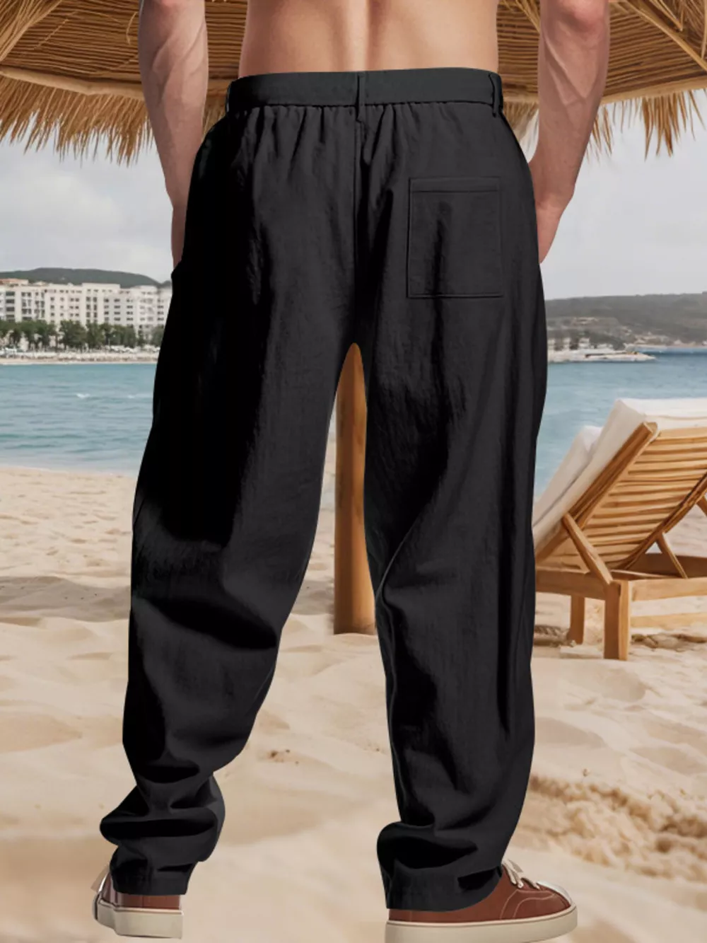 Men's Full Size Relaxed Fit Pleated Pants Plus Size, image 4