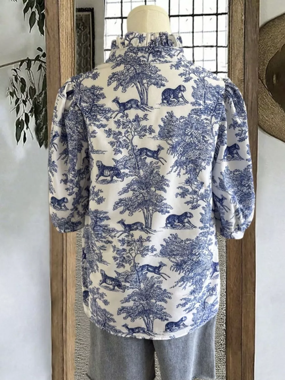 Printed Half Sleeve Blouse, image 3