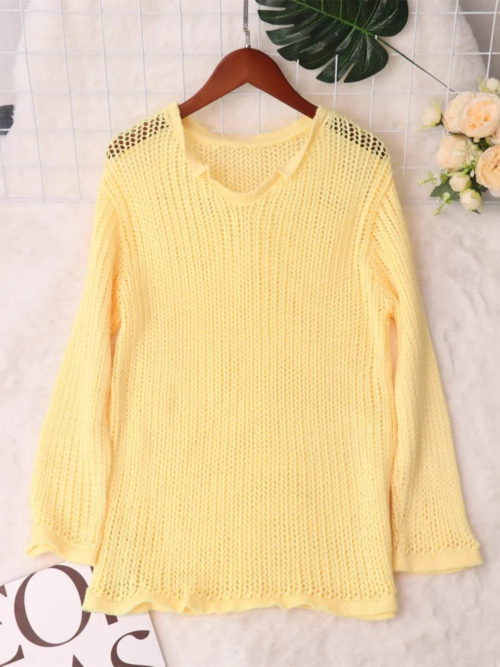 Openwork Relaxed Fit Knit Cover Up, image 20