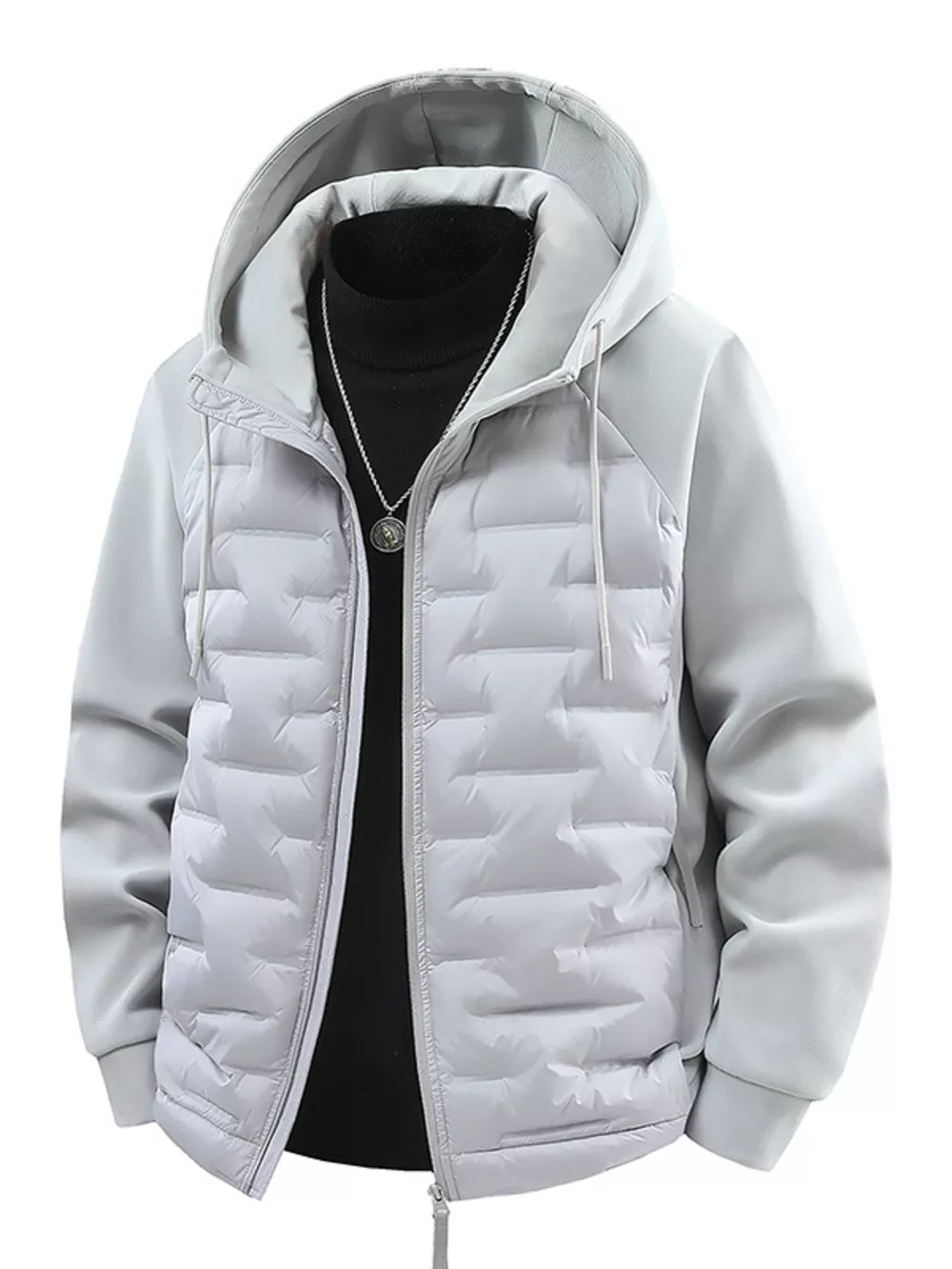 Men's Plus Size Hooded Padded Jacket, image 7