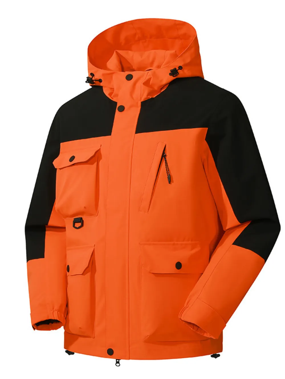 Men's Full Size Multi-Pocket Long Sleeve Hooded Jacket Plus Size, image 8