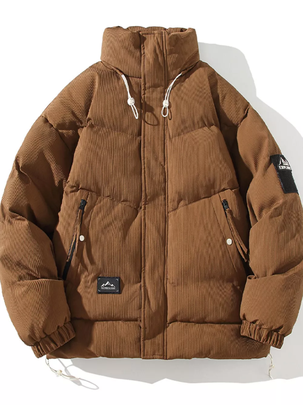 Men's Plus Size Zip Up Long Sleeve Puffer Jacket, image 5
