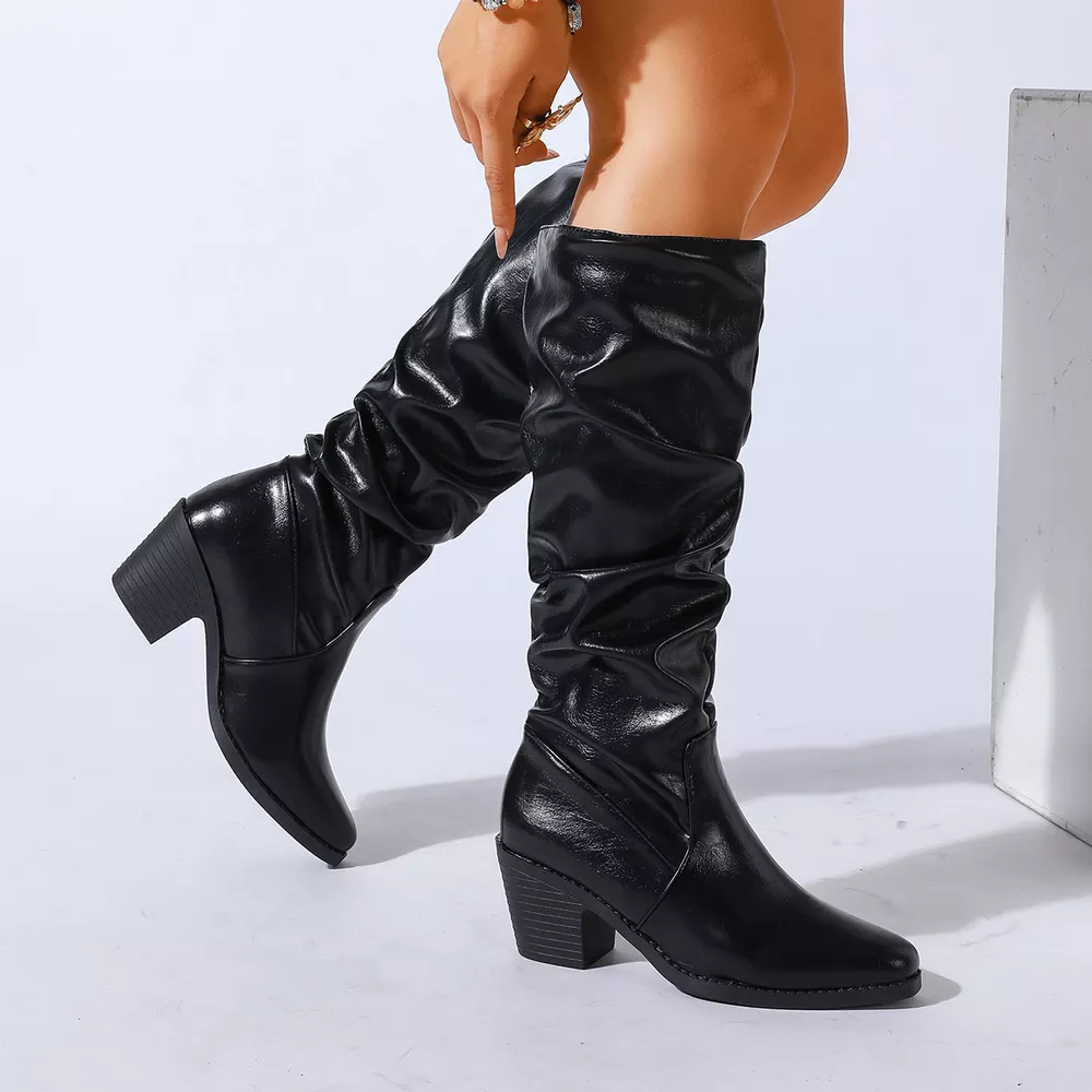 Point Toe Block Heels Boots, image 3