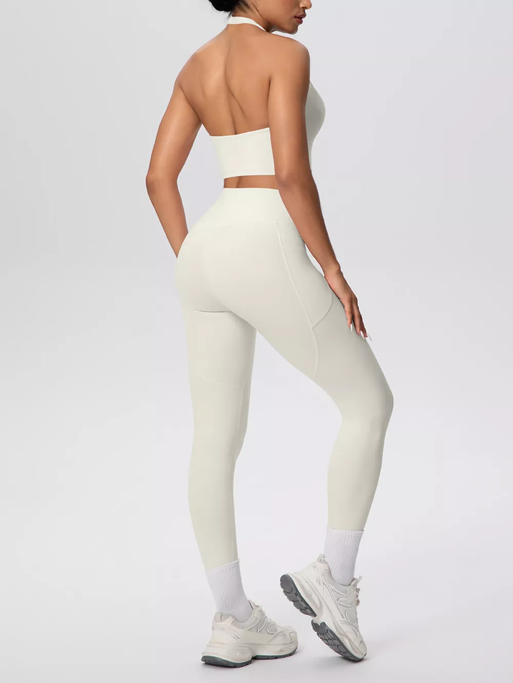 Halter Neck Crop Top and High-Waisted Leggings Active Set, image 20